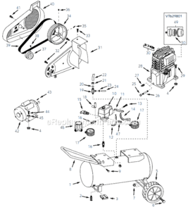 Page A Diagram and Parts List for VT618904 2001 Campbell Hausfeld Compressor